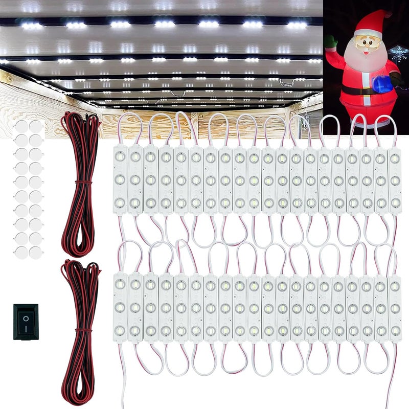Onfunlee 120 LEDs Van Interior Lights 12V, Enclosed Trailer Interior Light, RV Light Strip for Car Trucks Cargo Trailer Ceiling Lamp, Inflatable Replacement LED Modules Lighting for Christmas Décor - Image 1